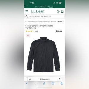 LL Bean Men’s Turtleneck